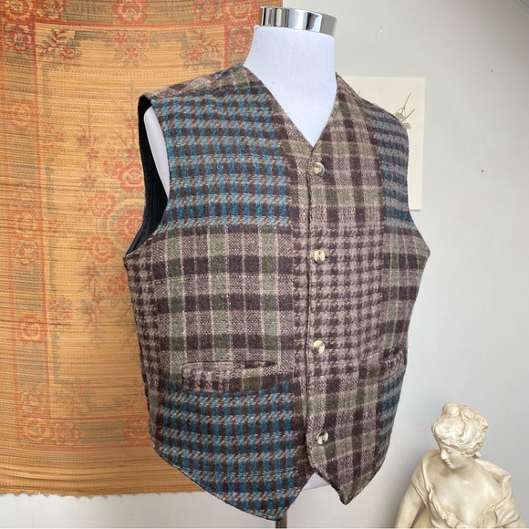 Vintage Tweed Wool Plaid Sweater Vest - Picture 6 of 14